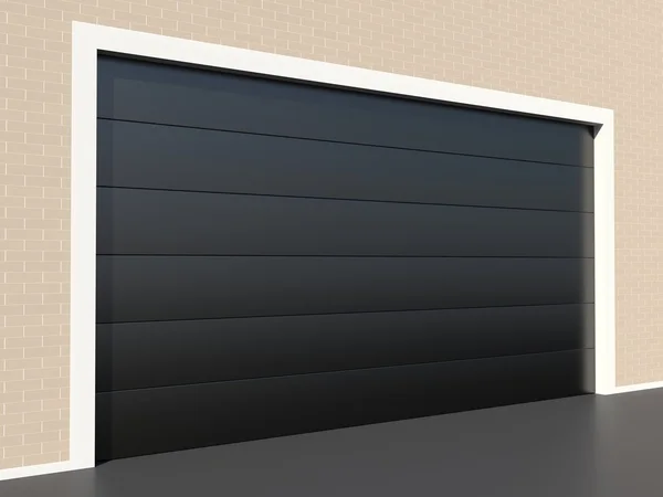 Modern black garage door — Stockfoto