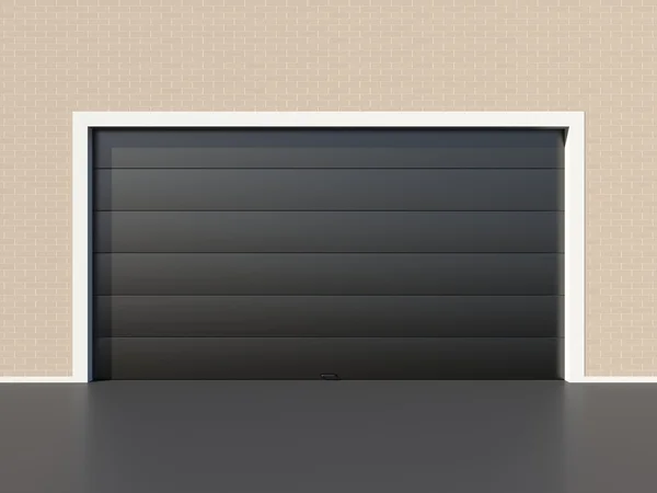 Modern black garage door — Stock fotografie