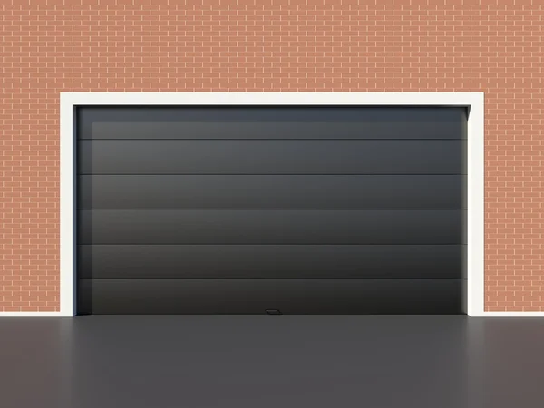 Modern black garage door — Stockfoto