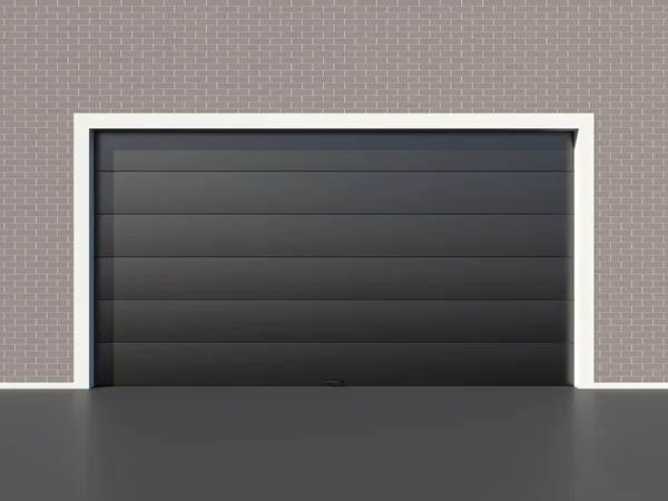 Modern black garage door — Stok fotoğraf