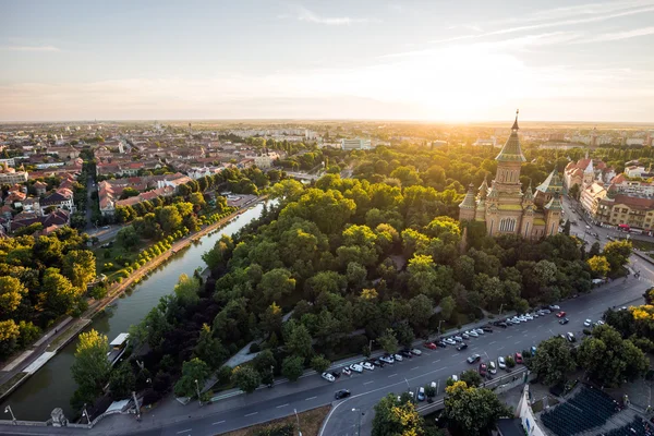 Cidade vista de drone — Fotografia de Stock