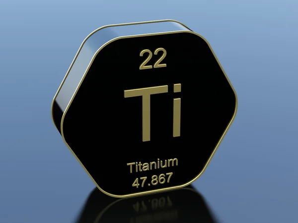 Titanium uit periodieke tabel — Stockfoto