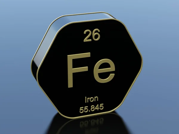 Iron from periodic table — Stock Photo, Image