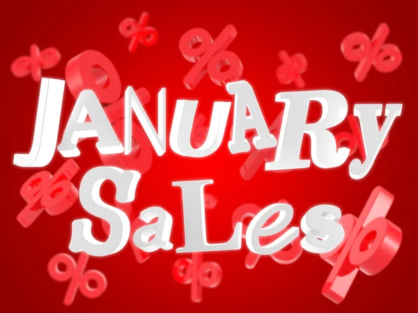 January sales on red background — Stock Photo, Image