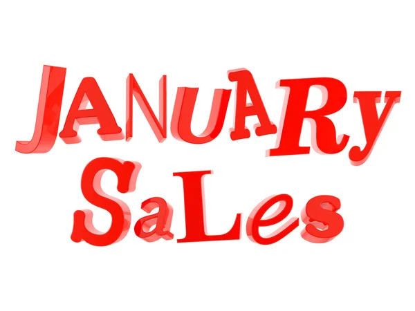 Januari Sales teks merah — Stok Foto