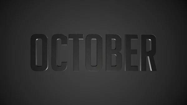 Outubro texto metálico — Fotografia de Stock