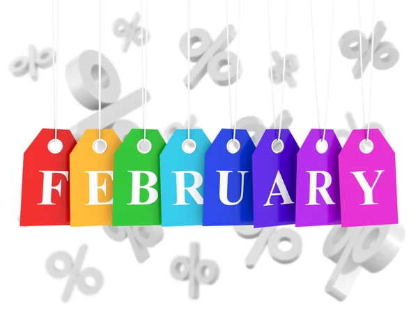 Februar-Verkäufe und große Rabatte — Stockfoto