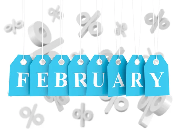 Ventas de febrero y grandes descuentos — Foto de Stock