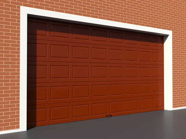 Brun garageport — Stockfoto