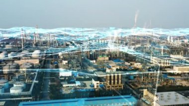 Akıllı fabrika konsepti. İletişim ağı. Endüstri4. 0