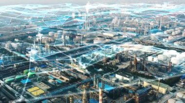 Akıllı fabrika konsepti. İletişim ağı. Endüstri4. 0