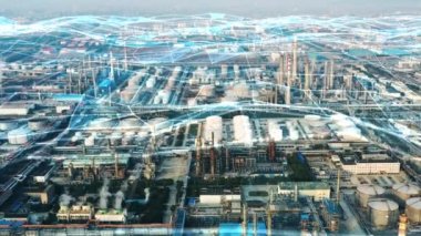 Akıllı fabrika konsepti. İletişim ağı. Endüstri4. 0