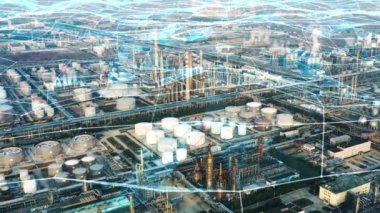 Akıllı fabrika konsepti. İletişim ağı. Endüstri4. 0