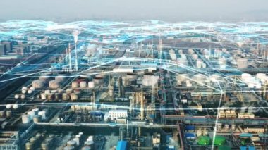 Akıllı fabrika konsepti. İletişim ağı. Endüstri4. 0