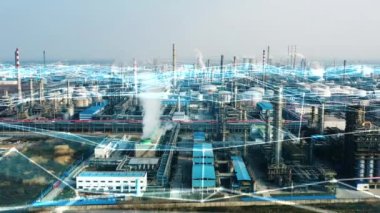 Akıllı fabrika konsepti. İletişim ağı. Endüstri4. 0