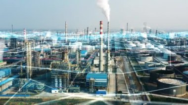 Akıllı fabrika konsepti. İletişim ağı. Endüstri4. 0