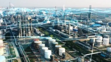 Akıllı fabrika konsepti. İletişim ağı. Endüstri4. 0