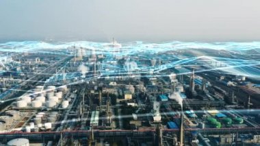 Akıllı fabrika konsepti. İletişim ağı. Endüstri4. 0