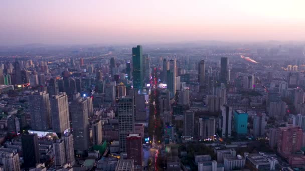 Skyline Cidade Conectada Inteligente Conceito Rede Futurista Cidade Tecnologia — Vídeo de Stock