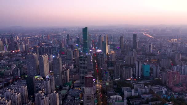 Cerdas Kota Connected Skyline Konsep Jaringan Futuristik Teknologi Kota — Stok Video