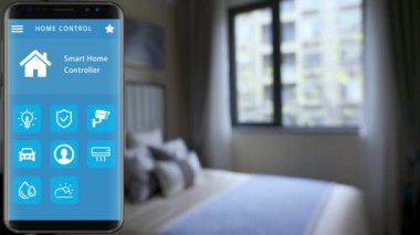 Akıllı Ev - akıllı ev, ev otomasyonu, uygulama simgeli aygıt. akıllı telefon