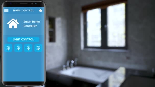 Smart Home Casa Intelligente Domotica Dispositivo Con Icone App Smart — Video Stock