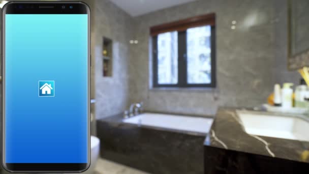 Smart Home Casa Intelligente Domotica Dispositivo Con Icone App Smart — Video Stock