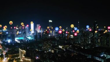 Emojili şehrin havadan görüntüsü