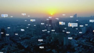 Sosyal medya ve bilgilendirme simgeleri. Sosyal ağ hizmeti.