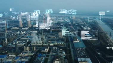  Akıllı fabrika konsepti. İletişim ağı. Endüstri4. 0