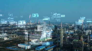  Akıllı fabrika konsepti. İletişim ağı. Endüstri4. 0