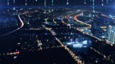 Kablosuz ağ bağlantısı kavramına sahip modern şehir