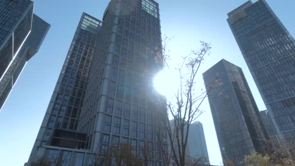 Moderna Kontor Höghus Skyskrapa Byggnader — Stockvideo