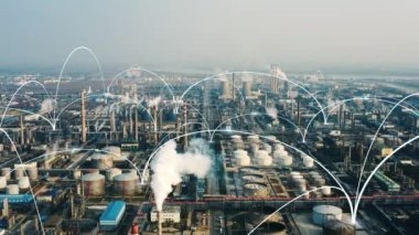 Akıllı fabrika konsepti. İletişim ağı. Endüstri4. 0