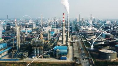 Akıllı fabrika konsepti. İletişim ağı. Endüstri4. 0