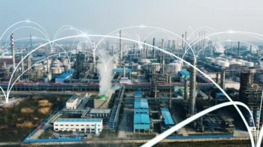 Akıllı fabrika konsepti. İletişim ağı. Endüstri4. 0