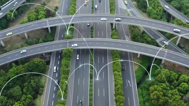 Akıllı Trafik Büyük Veri Kavramı — Stok video
