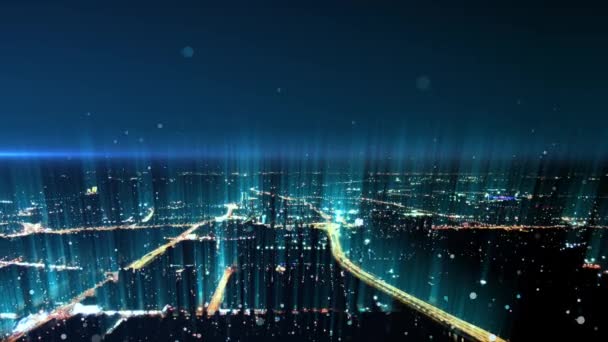 Smart Skyline Della Città Connessa Concetto Rete Futuristico Tecnologia Della — Video Stock