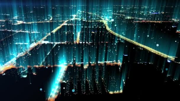 Smart Skyline Della Città Connessa Concetto Rete Futuristico Tecnologia Della — Video Stock