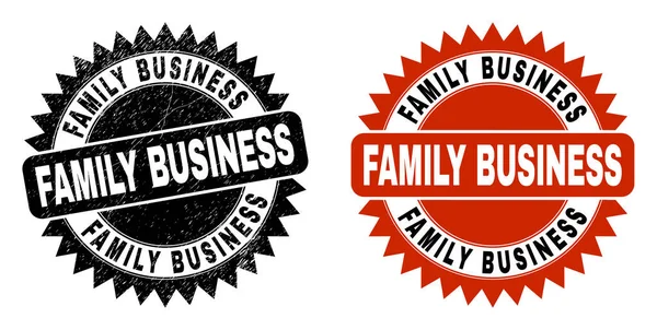 FAMILY BUSINESS ดํากุหลาบตราประทับด้วยพื้นผิวยาง — ภาพเวกเตอร์สต็อก
