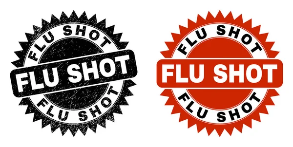 FLU SHOT Black Rosette Watermark with Rubber Surface — Stockvector