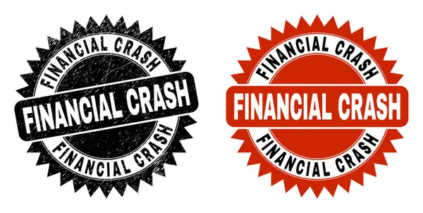 金融危機ラバースタイルとブラックロゼットスタンプ — ストックベクタ