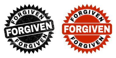 FORGIVEN Black Rosette Watermark with Scratched Surface clipart