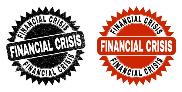 金融危機ラバースタイルとブラックロゼットスタンプ — ストックベクタ