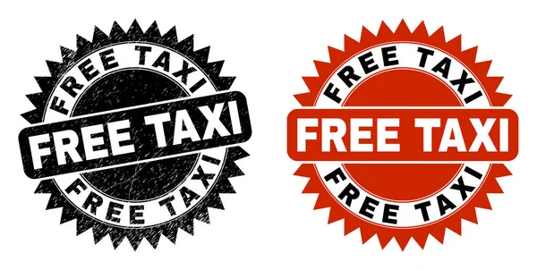 GRATIS TAXI Negro Roseta marca de agua con superficie rayada — Vector de stock