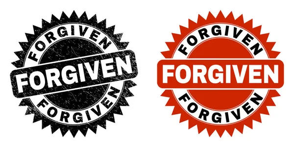 FORGIVEN Black Rosette Watermark with Scratched Surface — Stock vektor