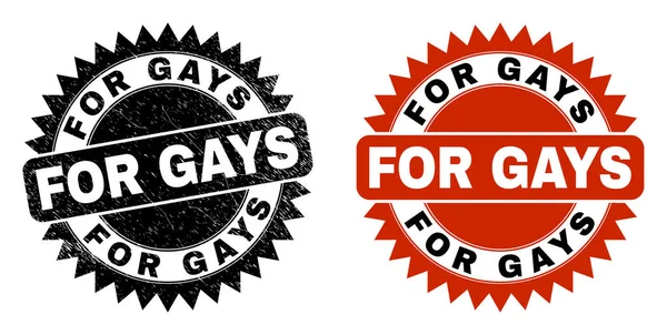 FOR GAYS Black Rosette Watermark mit grungierter Oberfläche — Stockvektor