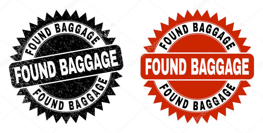 FOUND BAGGAGE Black Rosette Seal with Unclean Surface