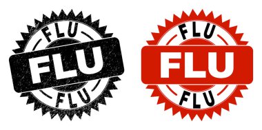 Aşınmış Biçimli FLU Siyah Rosette Damgası