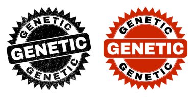 GENETIC Siyah Rosette Filigran ile Grunged Doku